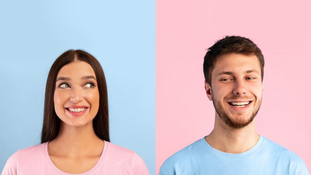 Quand un homme dit bisous à une femme